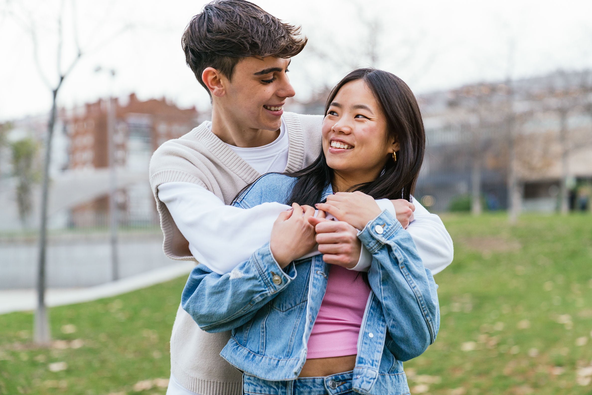 young couple embracing life panic free